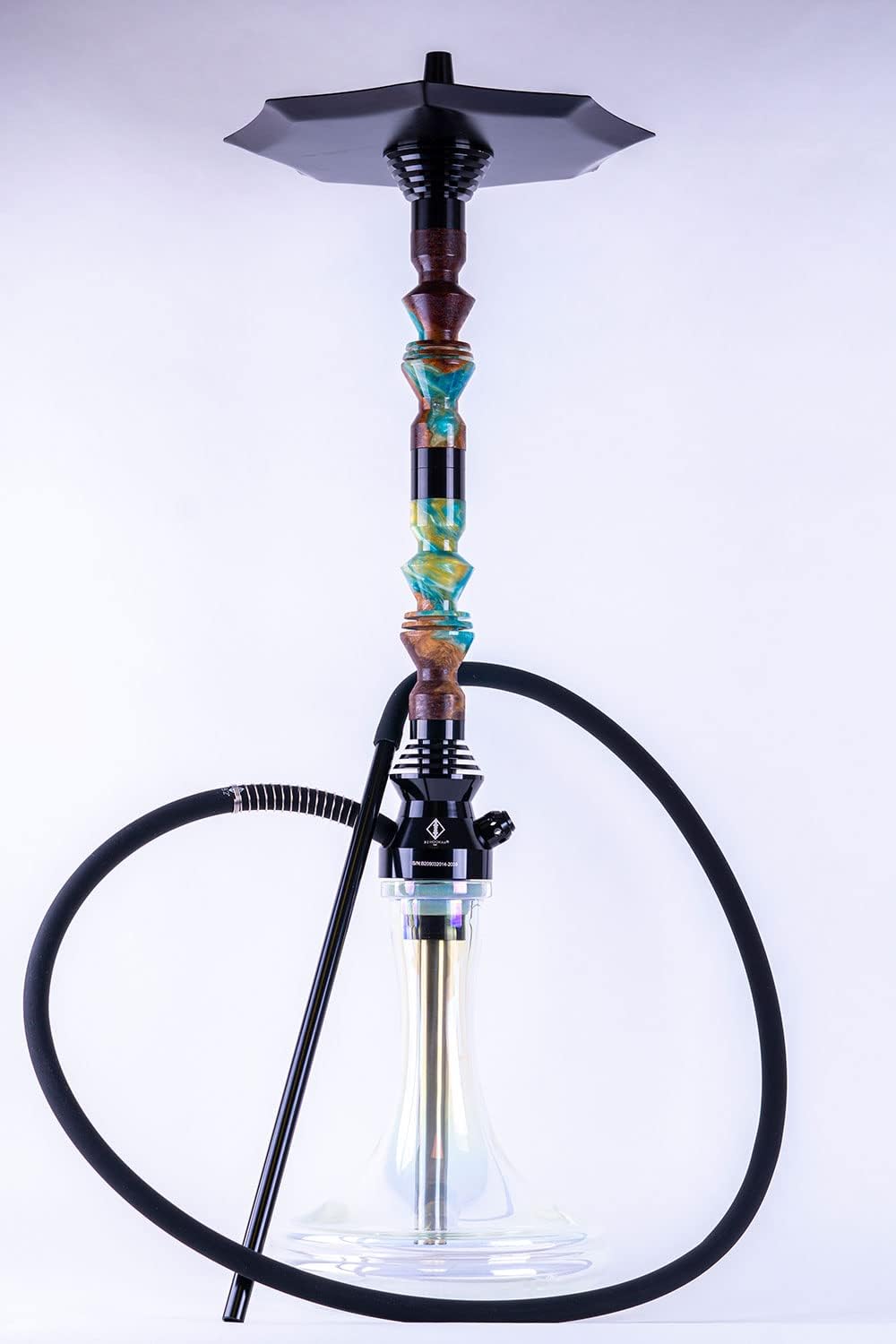 B2 Hookah Precious Cut Collection Double Mixed Colors & Burl INCLUDES MATCHING VASE