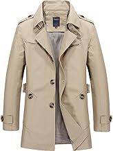 Men's Classic Lapel Long Trench Jacket Outwear Coat Casual Elegant Lapel Windbreaker for Cold Adventures