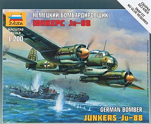 (未使用･未開封品)　ズベズダ 1/200ユンカース JU-88A4ドイツ爆撃機 プラモデルZV6186 60wa65s Amazon | ズベズダ 1/200ユンカース JU-88A4ドイツ爆撃機 プラモデル
