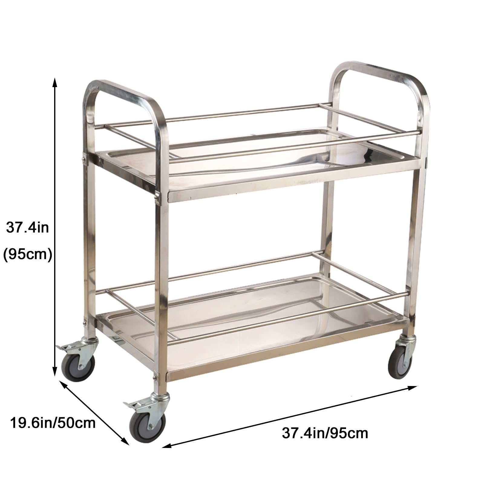 Carrello Portaoggetti In Acciaio Inossidabile, Carrello Da Cucina Mobile Su Ruote con Piano Di Lavoro In Acciaio Inossidabile, Carrello Portaoggetti In Metallo Di Qualità Commerciale per Cucina Da Gar