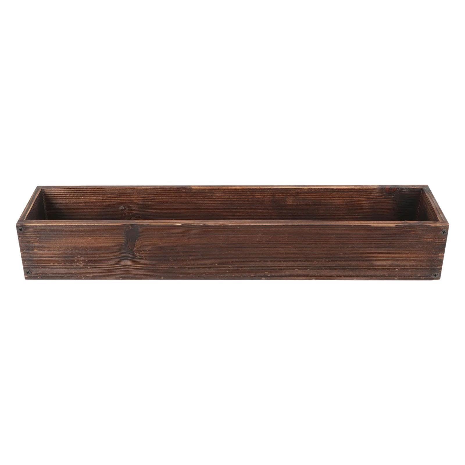 Qixcxaz Brown Wooden Planter Box Rustic Box Growing Plants And Enhancing Home Decor In Multiple Environments Desktop And Window Wood Planter Centerpiece Rustic, 50X11x8.5cm
