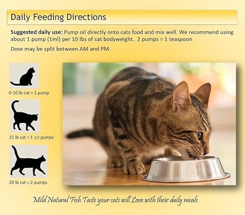 Miniatura 3 de Nodens - Aceite de pescado natural para la piel y el pelaje de gatos, aceite de pescado Omega 3 100% puro para caspa y bolas de pelo, vitaminas y