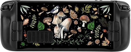 Ocanblu- Skin Sticker Cute Brown Mushrooms Skin Protective Film Sticker Compatible with Steam Deck - Black Mushrooms