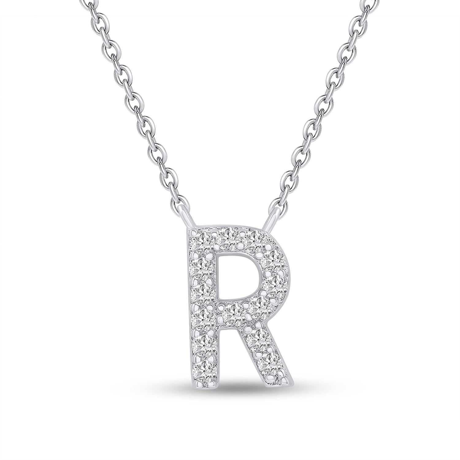 18K Gold Plated Initial Necklace | Moissanite Diamond Alphabet Necklace | Dainty Necklaces for Her | Letter A-Z Pendant Necklace |18" + 2" Adjustable Chain