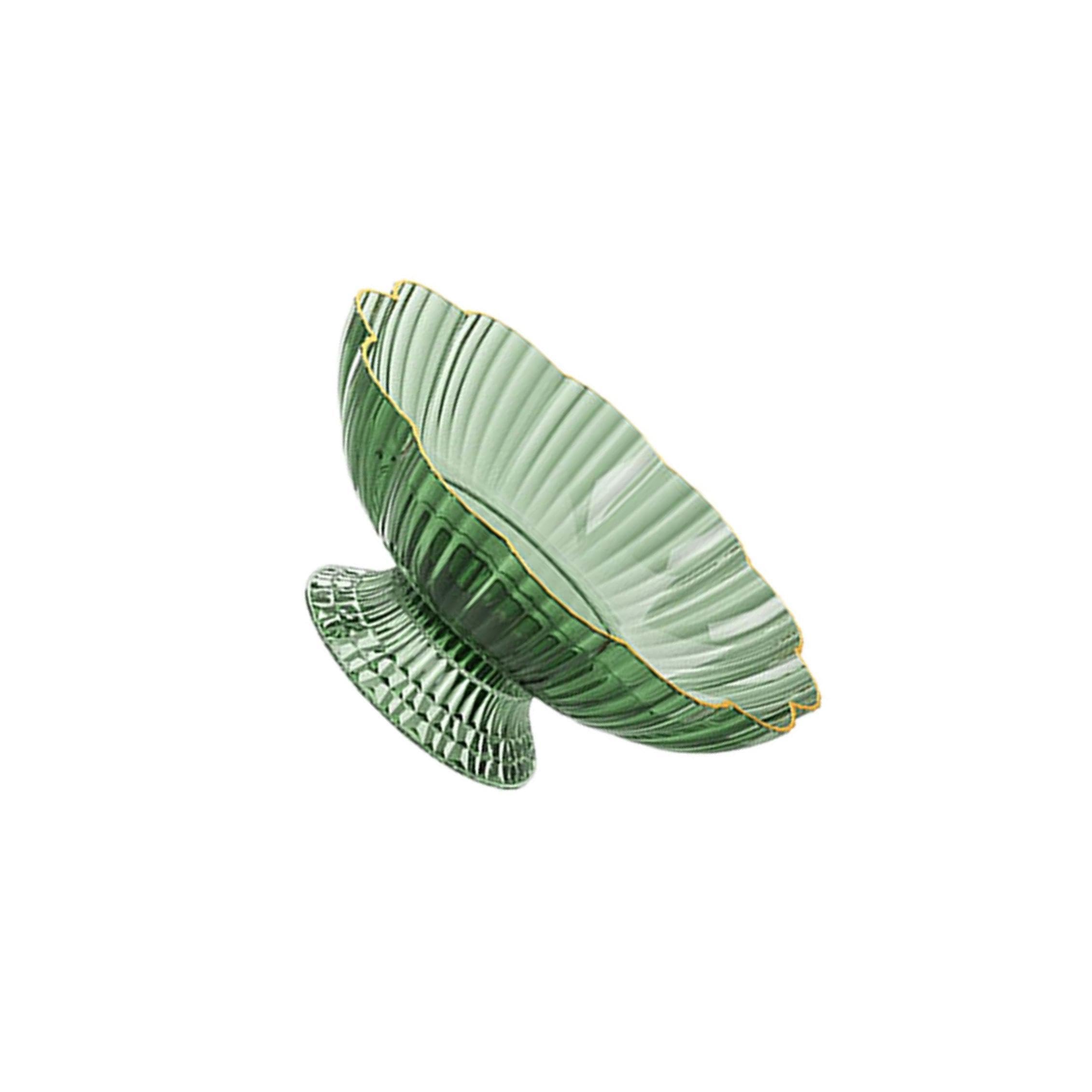 Ktuxzci Green Decorative Fruit Bowl High Base Snack Holder For Kitchen Counter Providing Functionality While Showcasing Fresh Produce Fruit Serving Bowl Removable