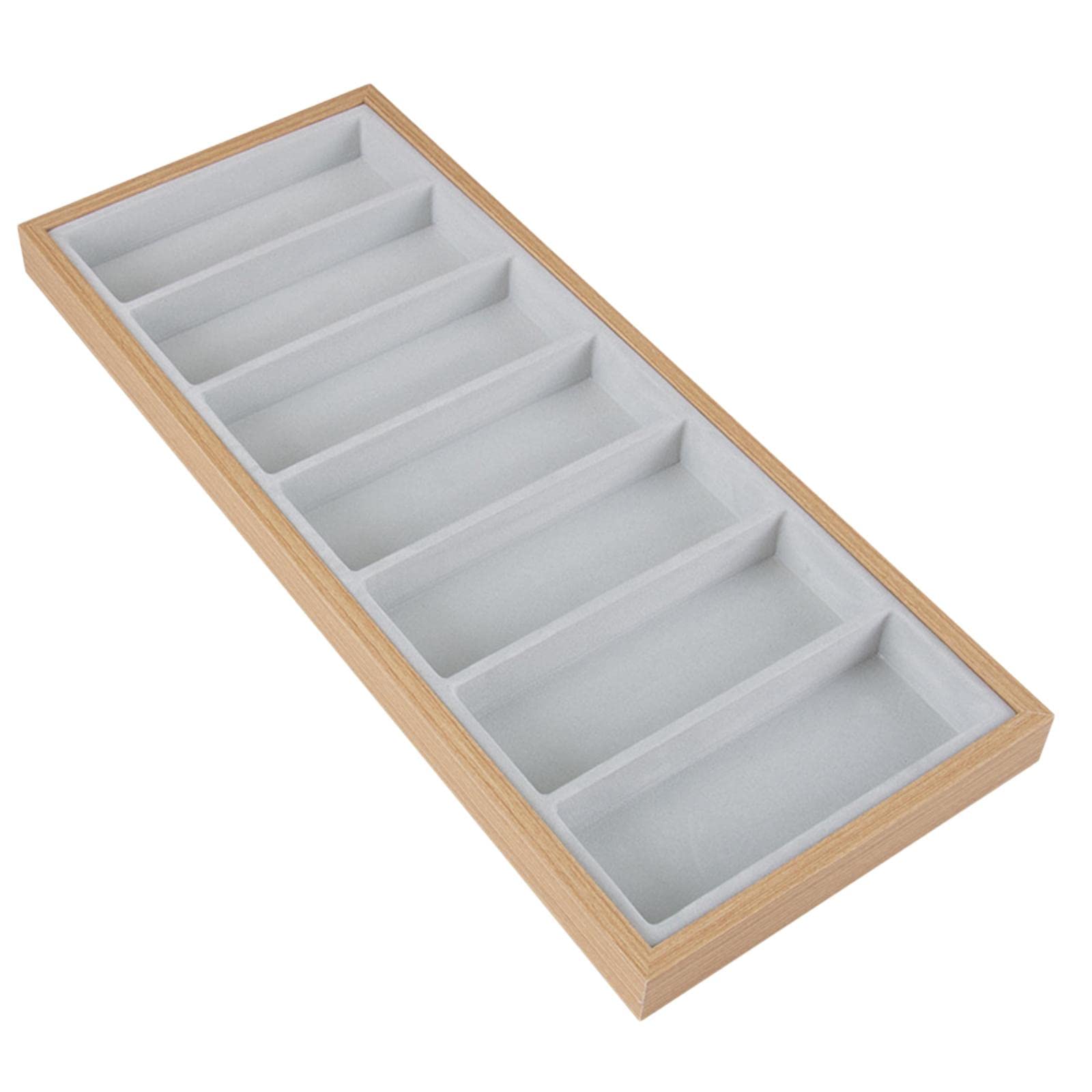 Juego de 2 bandejas apilables para gafas de sol, organizador de almacenamiento, color gris