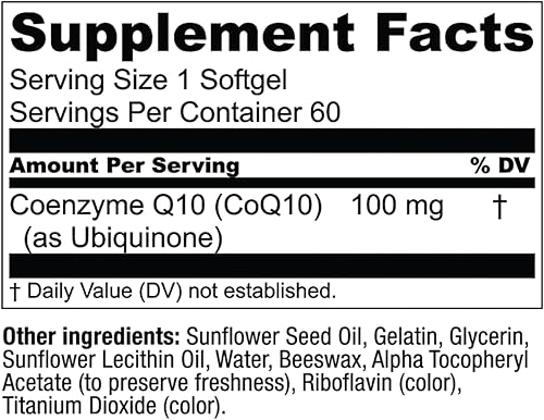 Miniatura 3 de Live Conscious CoQWell - CoQ10 Apoyo para la salud cardíaca, cerebral y vascular, coenzima Q10 ubiquinona - 60 cápsulas blandas - Suministro para 60