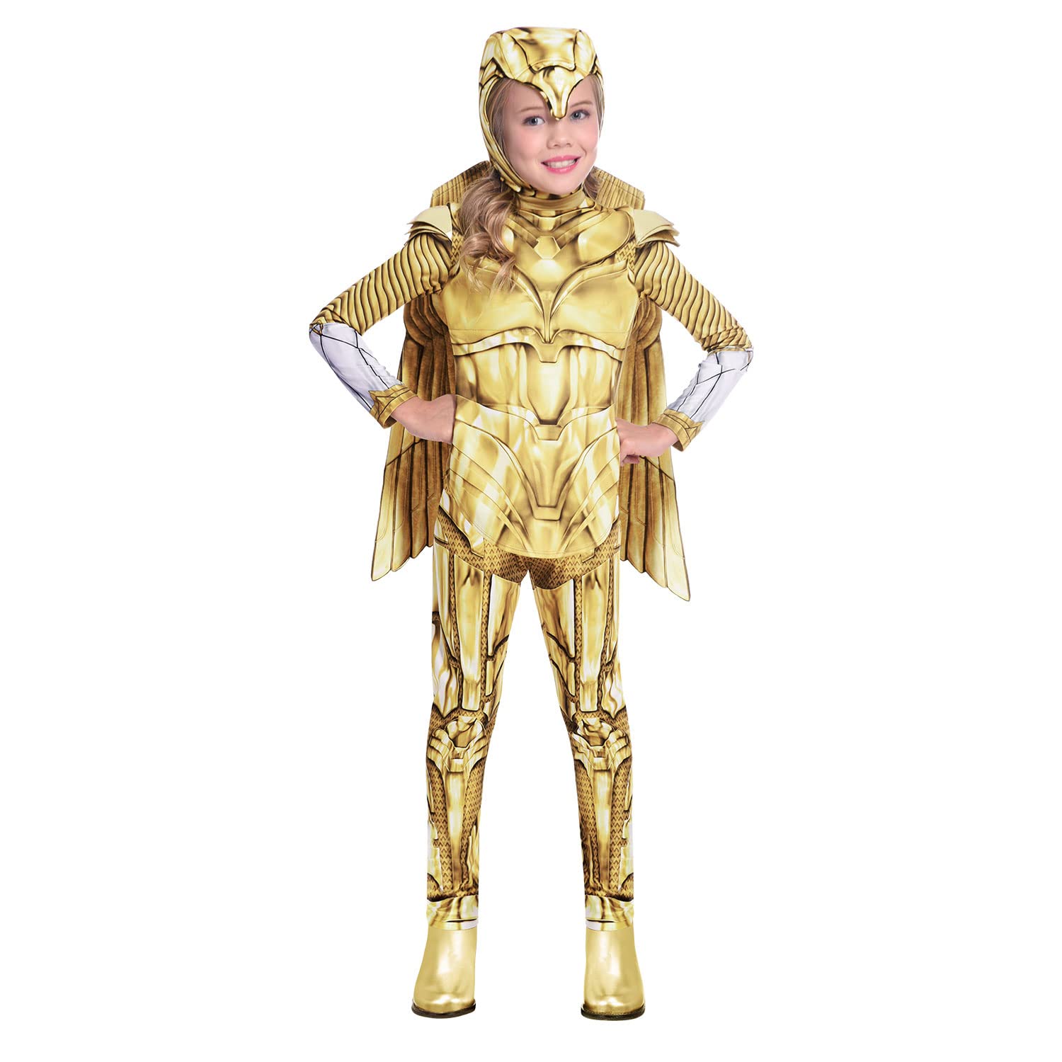 Amscan 9906677 - Kids Official Warner Bros Wonder Woman Gold Girls Fancy Dress Costume Age: 6-8 Yrs