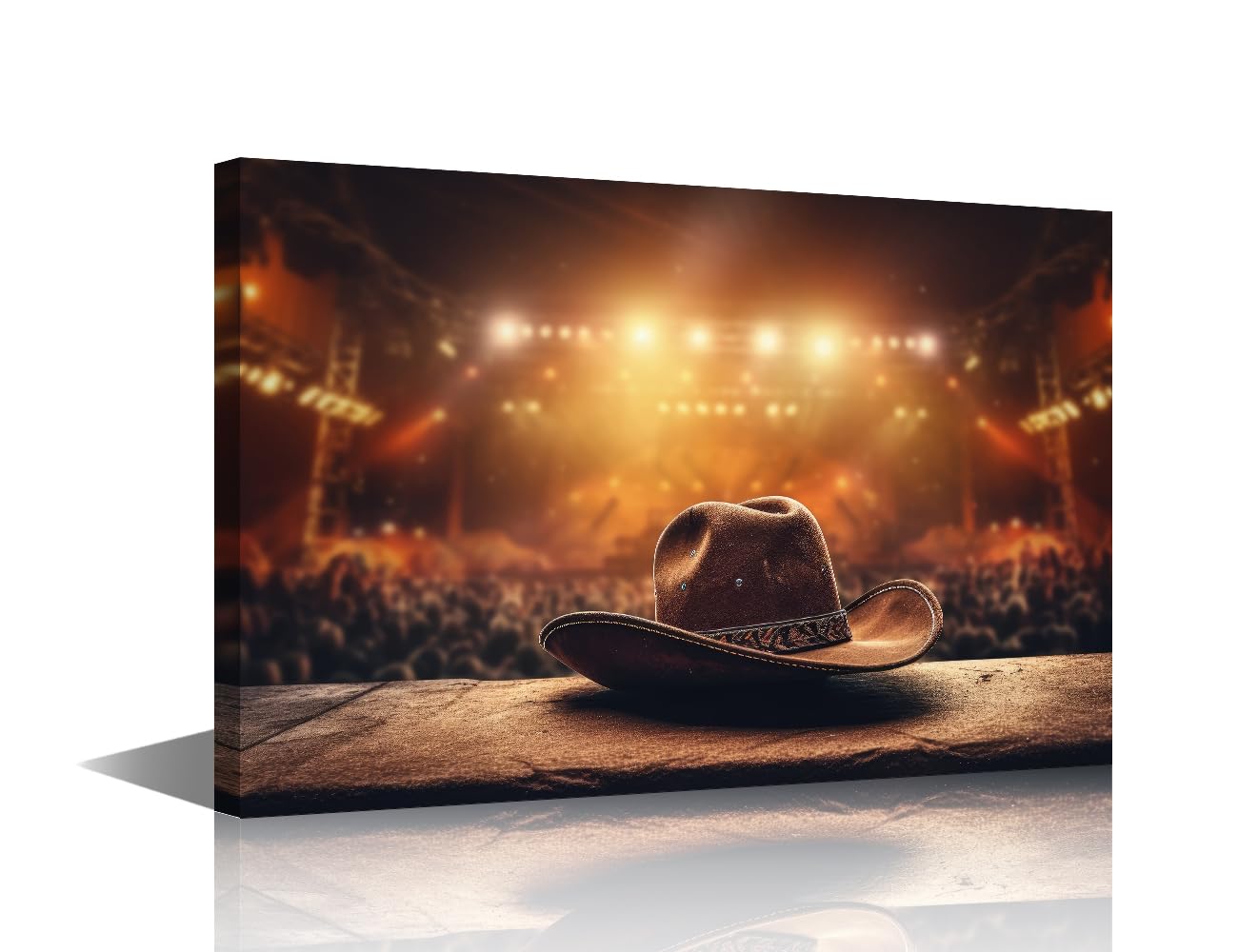 TISHIRON Wall Art for Living Room 1 Panel Country Music Festival Vibes Featuring Cowboy Attire Posters and Prints for Home Hotel Office Wall Decorations Stretched Framed Ready to Hang