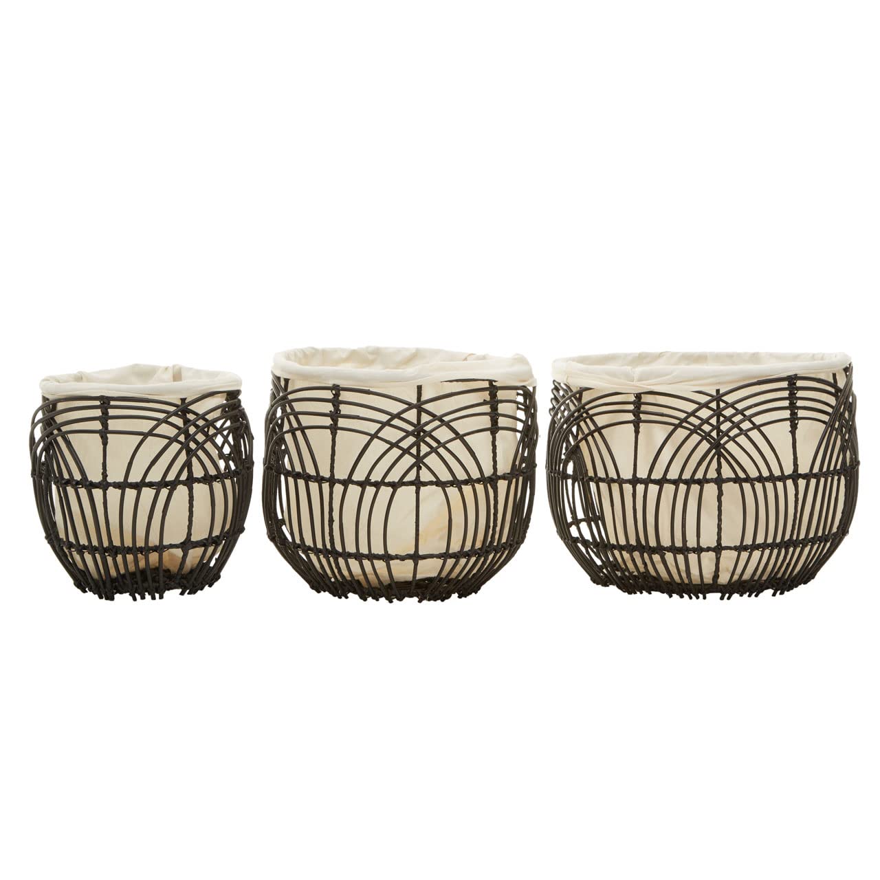 Interiors By Premier Set Of 3 Rattan Baskets
