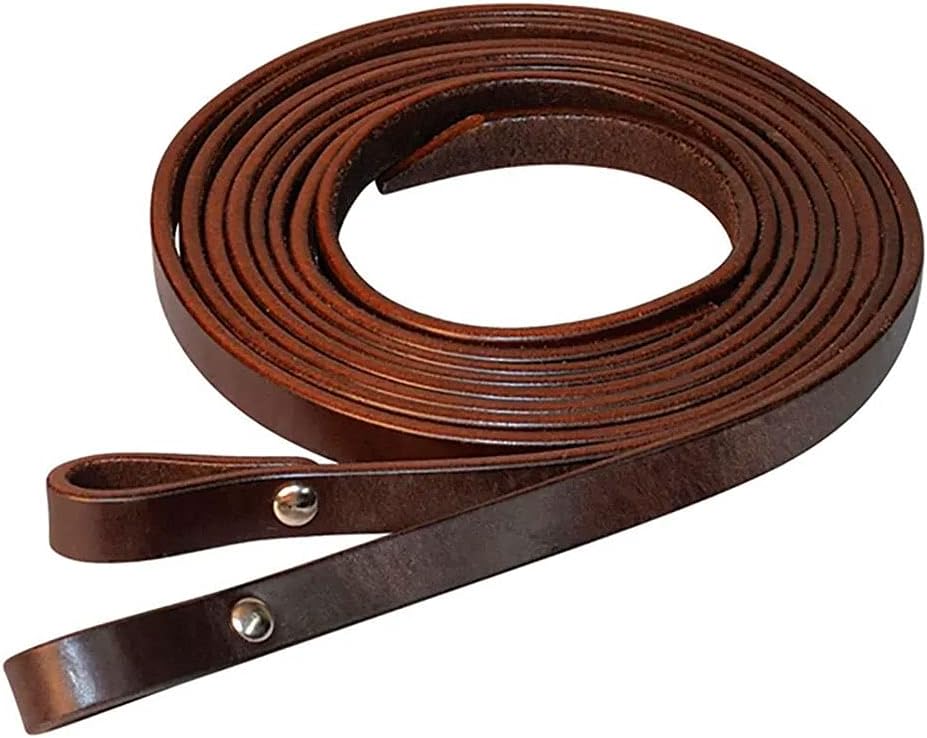 Circle Y Chicago Screw Smooth Leather Split Horse Reins - 5/8" Wide, 7' Long