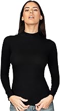 Cashmere and Modal Sweater, Long Sleeve T-Shirt with Turtleneck Neck, Warm and Soft