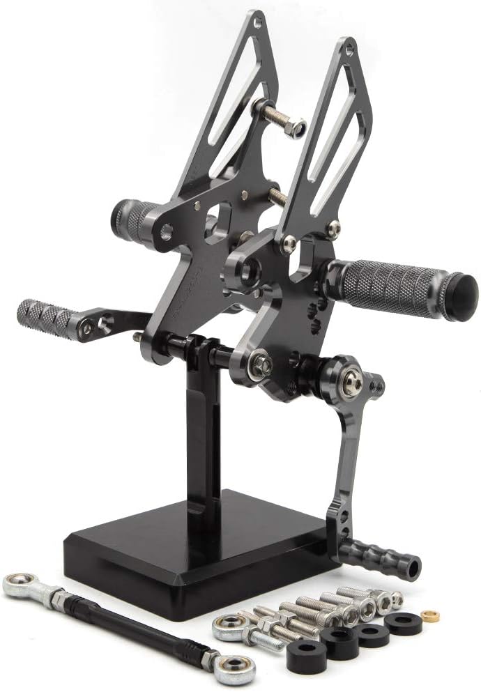 CNC Ninja250 08-12 Motorcycle Adjustable Rearsets Foot Pegs Rear Set Footpeg Shift Pedal Compatible with NINJA250R Ninja 250 2008 2009 2010 2011 2012 Titanium