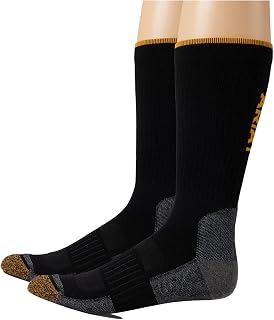 ARIAT Unisex High Performance Crew Tek Breathable Poly Blend Work Boot Sock, 2-pair Pack