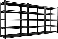 Vista 22 de Estantería de garaje de 71 pulgadas de alto, estantes de almacenamiento de 5 niveles, metal resistente, estante ajustable de acero para almacén