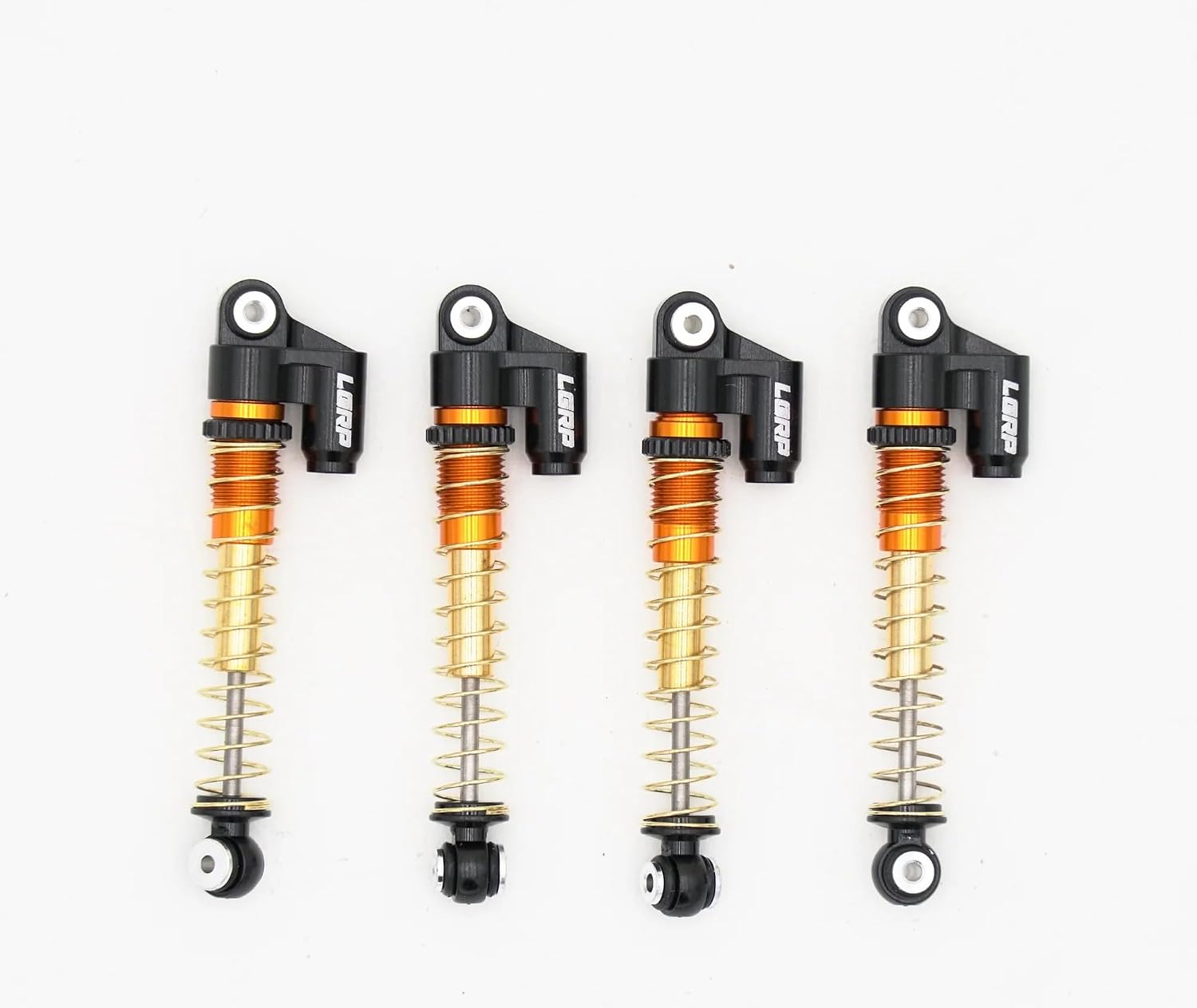 LGRP® Little Guy Racing Parts Long Travel Shocks (48MM Black/Orange) Compatible with 1/24 Scale RC Axial SCX24, Element, Enduro, URUAV, LGS100-1