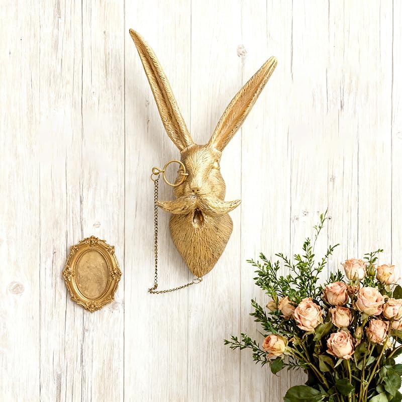 Amazon.com: Easter Bunny Rabbit Head Wall Decor - Handmade Resin Animal ...