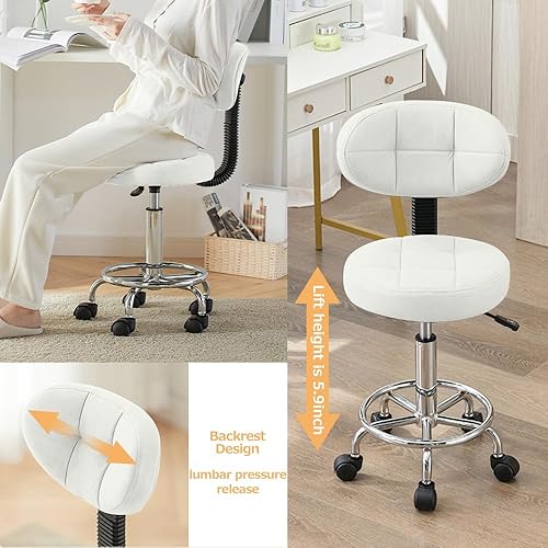 Miniatura 4 de XUEGW Silla de dibujo de oficina con respaldo y reposapiés, silla de escritorio de oficina multiusos, silla de hogar, cojín de asiento grueso para