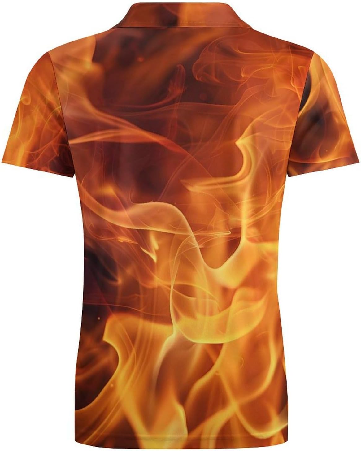 Burning Flames Novelty Men's Short Sleeve Shirt Golf Tennis Shirts Work T-Shirt Sport Tee