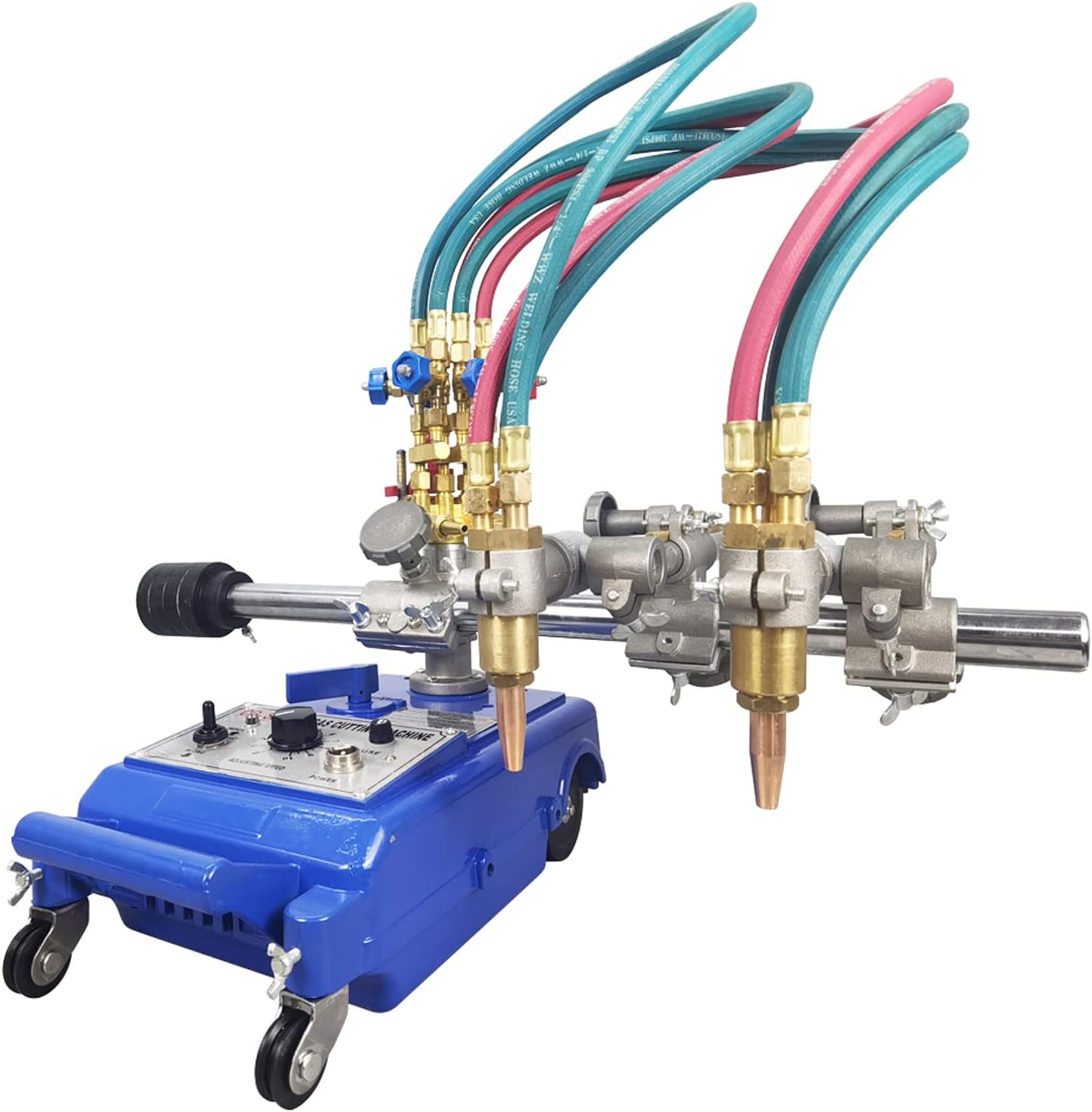 INTSUPERMAI Track Torch Cutting Track Burner Cutter Portable Gas Flame Cutting Machine Straight line Oxygen Acetylene Propane (CG1-100C Double-head)