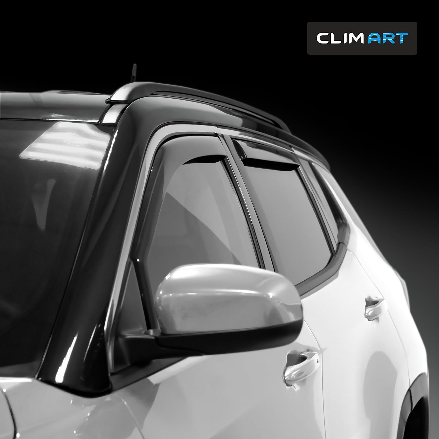 Clim Art Deflettori Compatibile con Jeep Compass 16-26 - Incasso 4Pz | Deflettore finestrini auto Jeep Compass II, antiturbo, paravento, policarbonato infrangibile, meteo-resistente