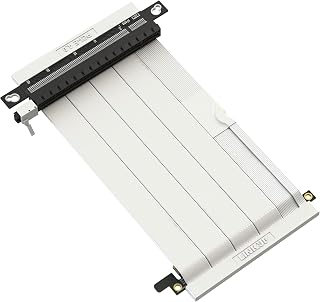 LINKUP - Ultra PCIe 4.0 X16 Riser Cable [RTX4090 RX6950XT x570 B550 Z690 Tested] Shielded Vertical Mount Gaming PCI Express Gen4┃Dual Reverse Connectors (14cm) Compatible with SSUPD case┃White