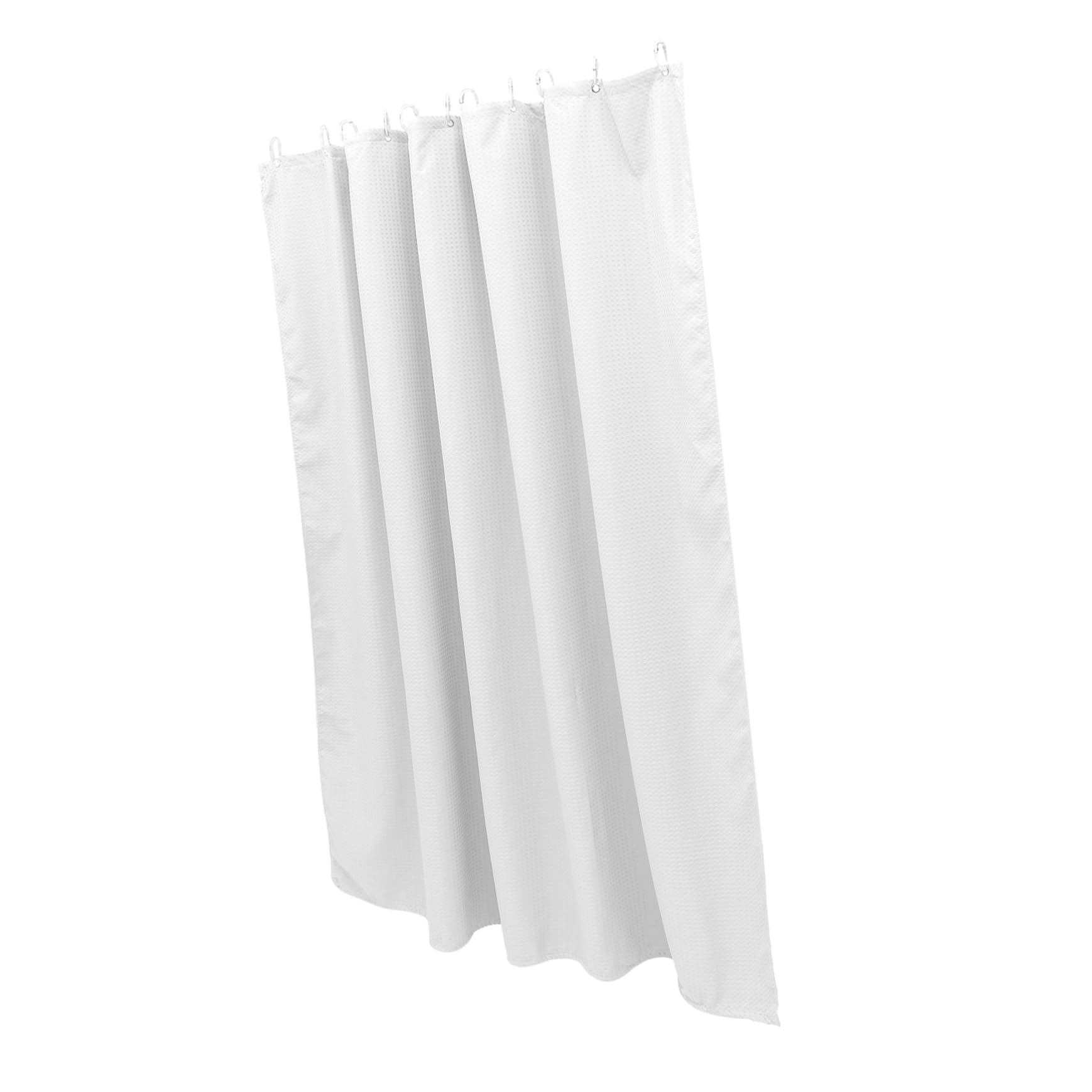 Rideau de douche lavable anti-éclaboussures blanc gaufré en polyester