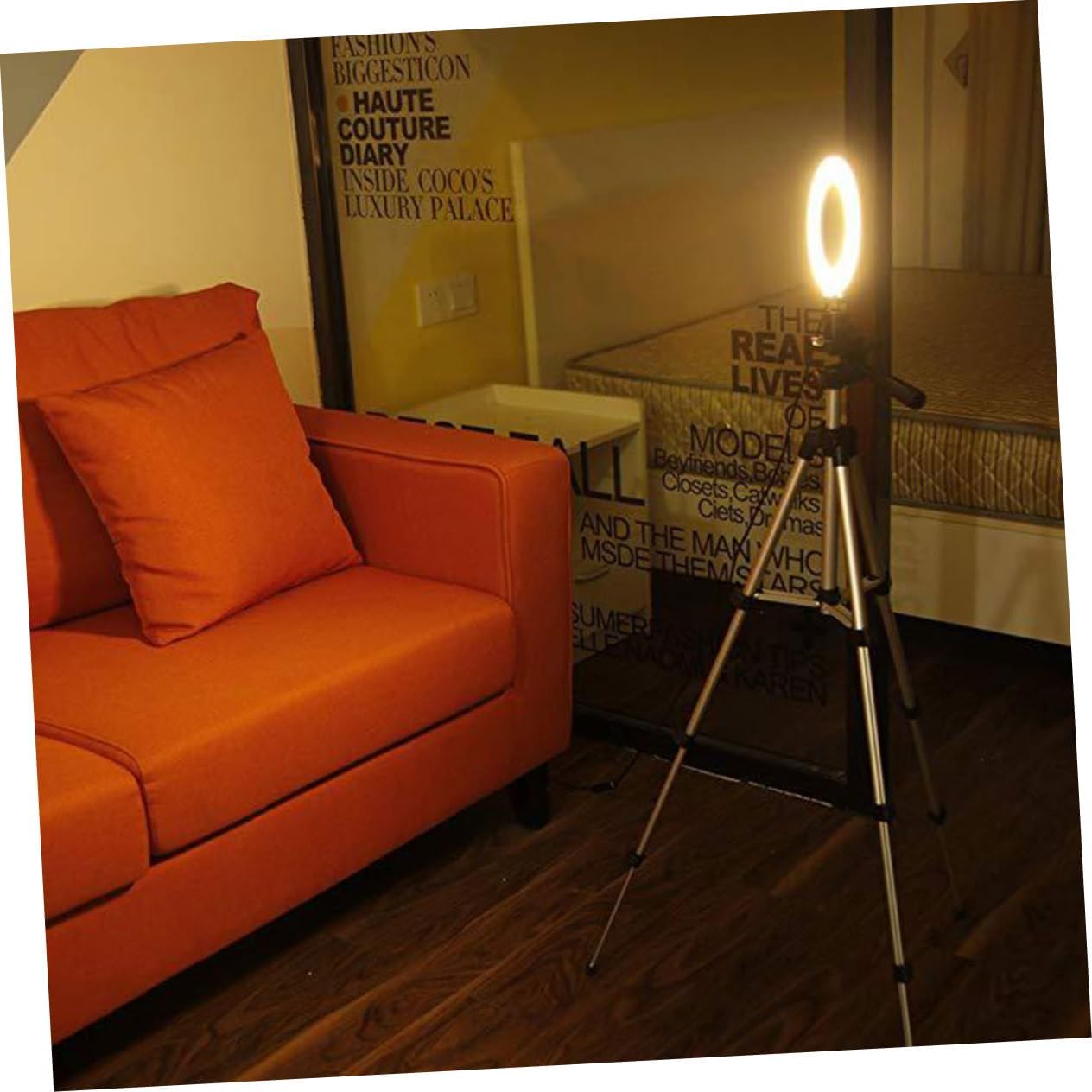 5.7 Inch Led Ring Light with Stand for Webcam Phone Holder Mini Ring Light Stand Random Color