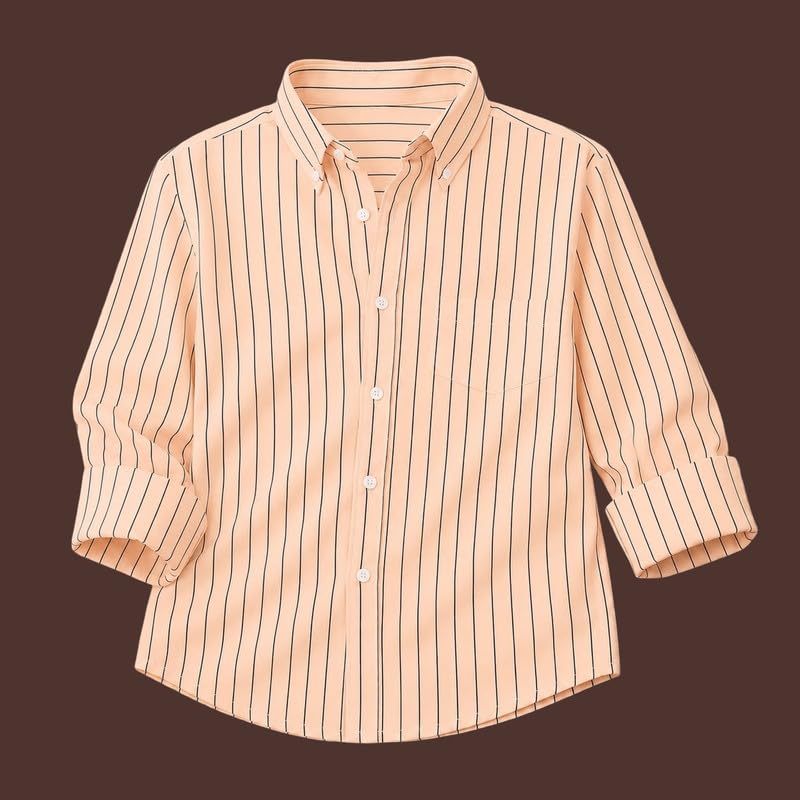 Image of Kids Cotton Full Sleeve Shirt Casual Look Comfortable Stylish Outfit for Boys Everyday Use