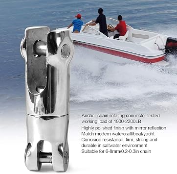 Aramox Ankerverbinder Edelstahl Anker Rotierender Verbinder Schiffshandwerk Bootszubehör für 6-8 mm Kette