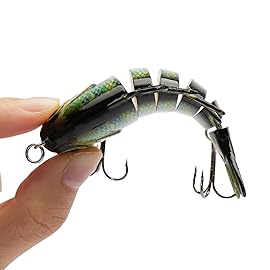 BASSDASH SwimPanfish Multi Jointed Panfish Bluegill Swimbaits Hard Topwater Bass Lures Fishing Lure Crank Saltwater 3.5in/0.85oz