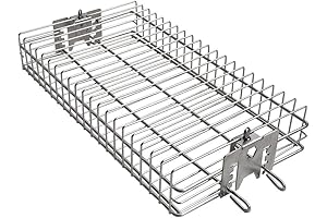Onlyfire 6042 Chrome Plating Steel Charcoal Grill Rotisserie Basket for 18.9"x 12.6"