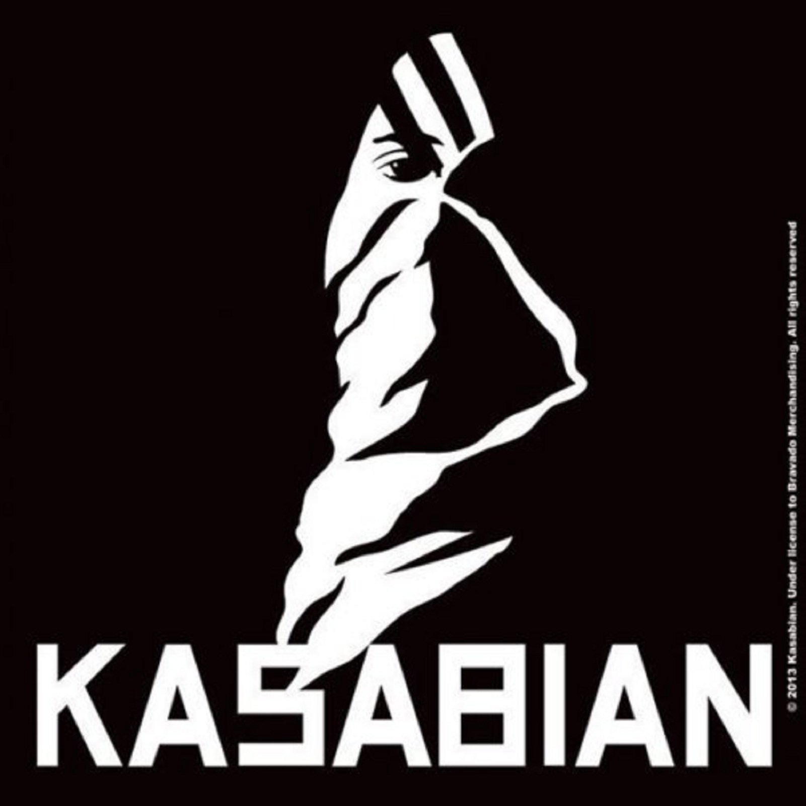 Kasabian Black Coaster Ultra Face Band Logo Official 9.5Cm X 9.5Cm Single Cork One Size