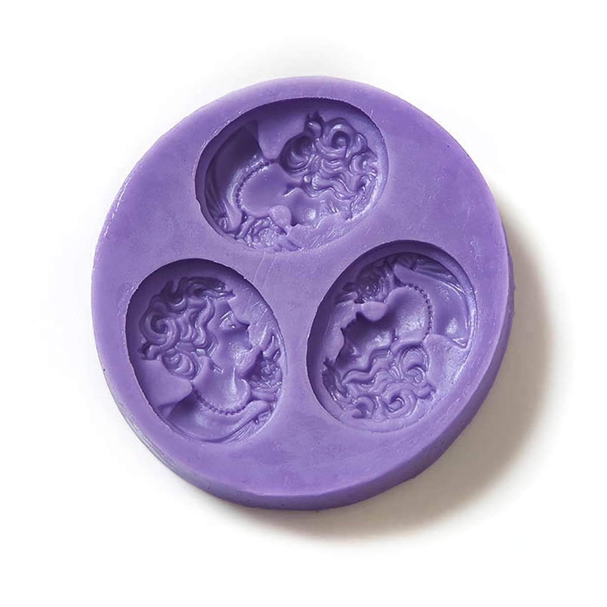 World Of Moulds Transparent | Cameo Fondant Icing 3 Cavity Silicone Mould