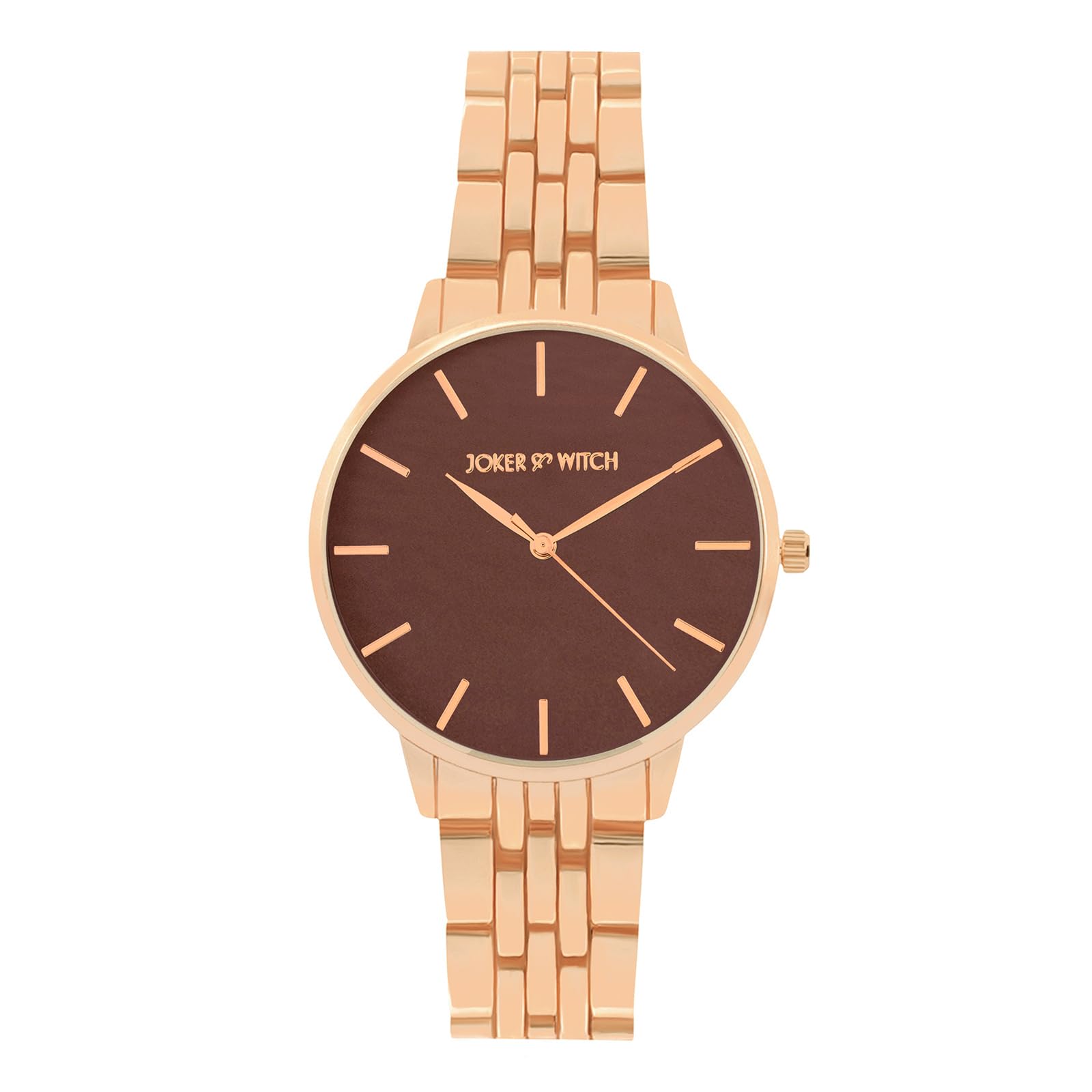 joker & witch Mini Nebula Brown Medium Dial Rose Gold Linked Chain Strap Women's Watch-picture-44