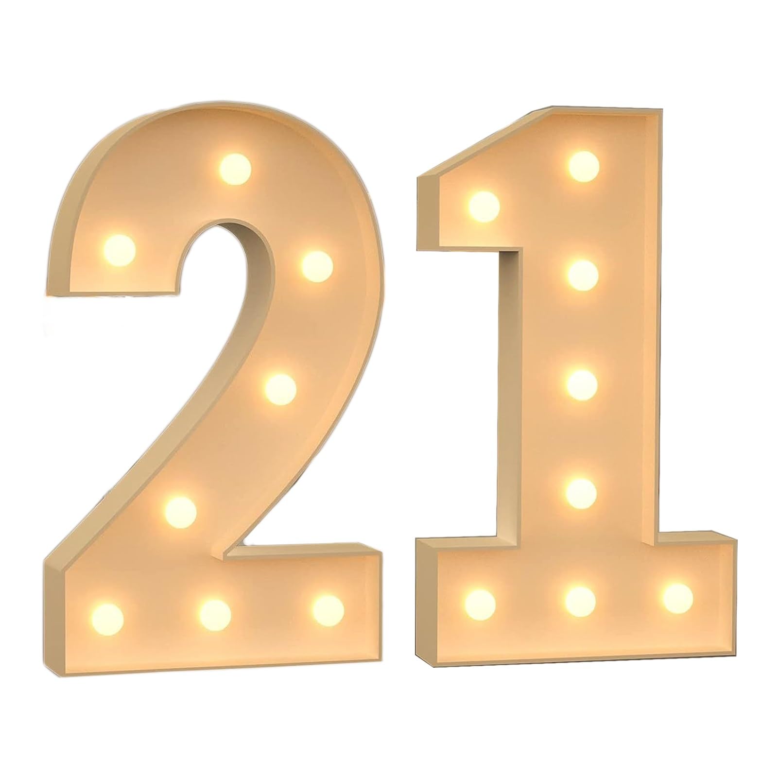 Marquee Light Up Numbers, 3ft/4ft Giant Mosaic LED Numbers Light Sign, Pre-Cut Mosaic Numbers Kit for Wedding Anniversary Bar Home Birthday Party Decoration ( Color : Number 21 , Size : 100CM/3.3FT )
