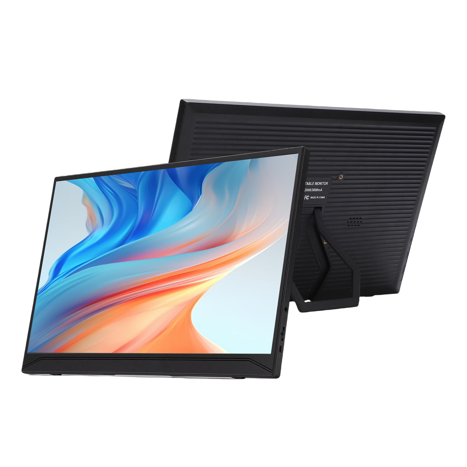 Przedłużacz Ekranu Laptopa 15,6" Przenośny Monitor 1080P, Wyświetlacz USB C Typu Plug and Play ze Stojakiem, Podwójny Przedłużacz Ekranu do Laptopa, Tabletu, Wbudowane Głośniki
