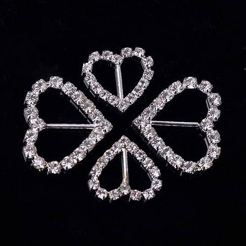 Miniatura 4 de Colgantes para hacer joyas, 5 piezas de 201.181 in de cristal de metal con diamantes de imitación de corazón con hebilla de zapato y botones de