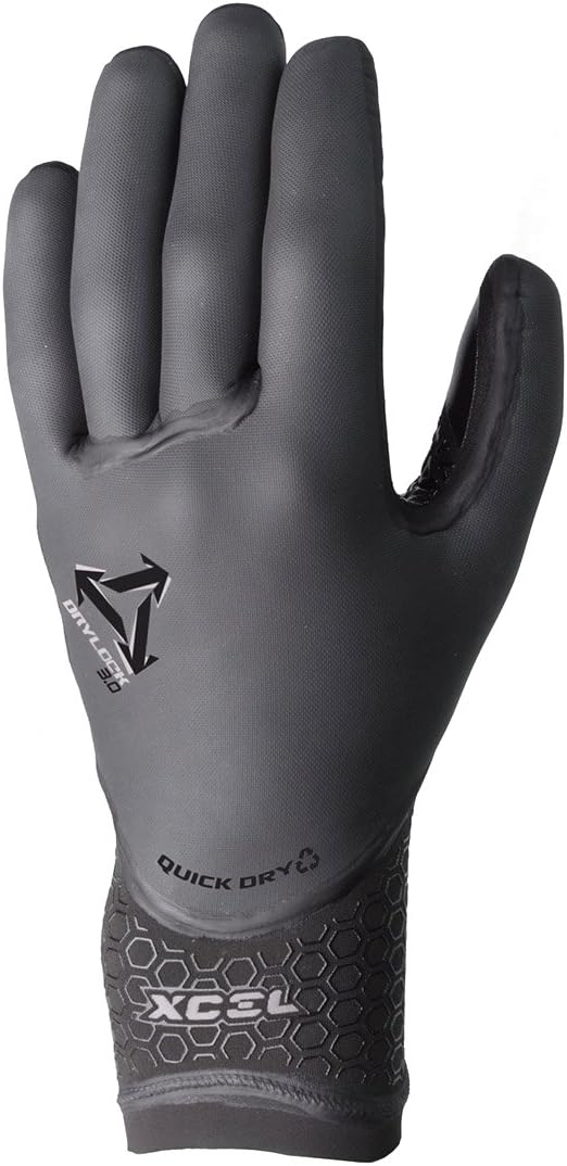 XCel Wetsuits 5 Finger Drylock 3mm Wetsuit Gloves Black