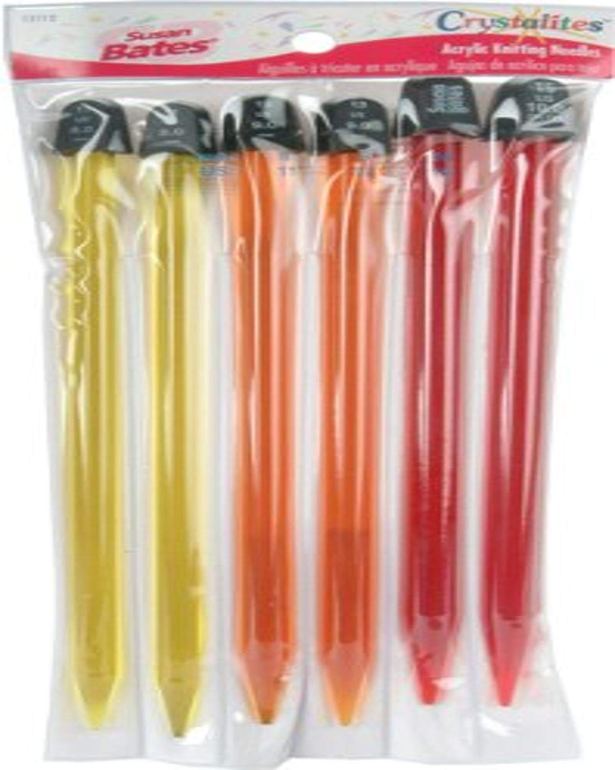 Susan Bates Crystalites Single Point Knitting Needles 10" Gift Set, Sizes 11 to 15