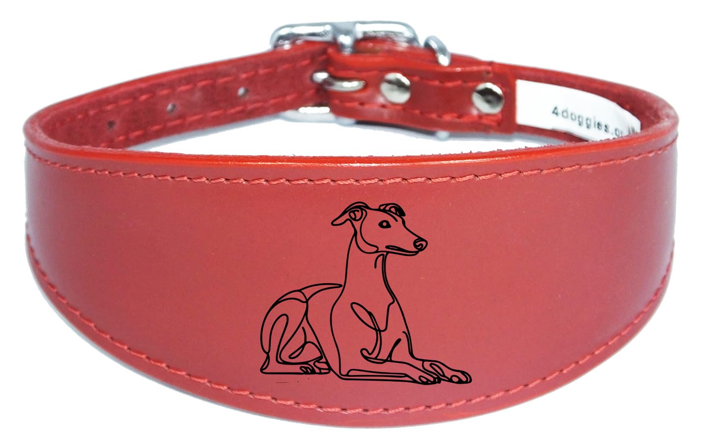 Sighthound Collar, Luxury Padded Leather, Handmade, for Greyhound and Whippet NL32