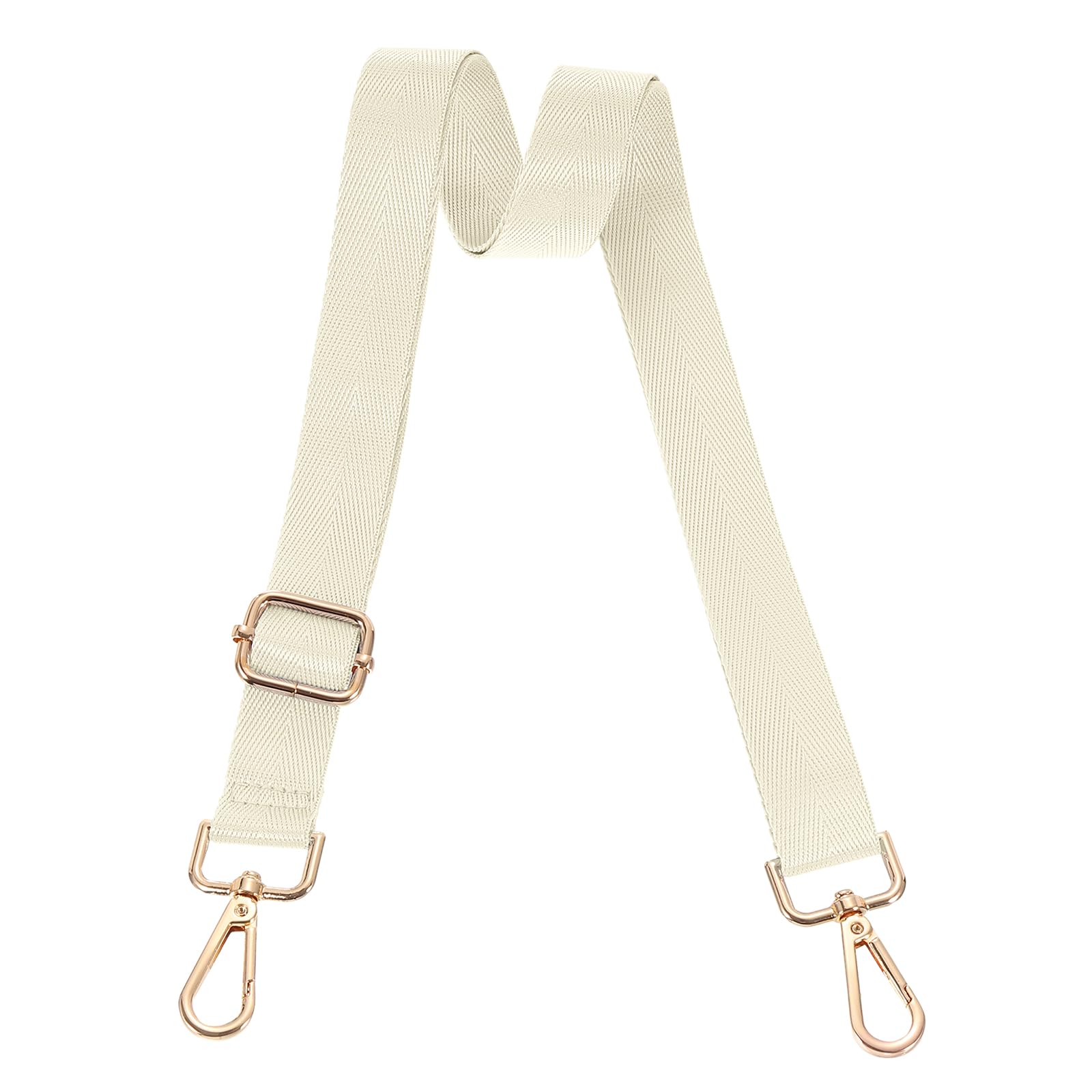 uxcell Wide Shoulder Strap, 2.5cm Adjustable Purse Strap Replacement Crossbody Strap for Shoulder Bag Handbag, Beige, Light Gold Pull Core Buckle