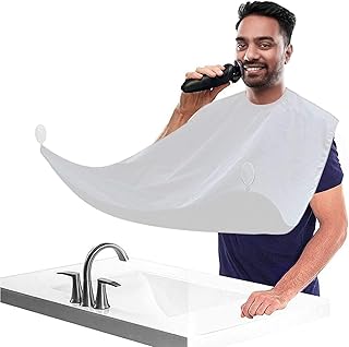 IjoyeBeauty Tablier de barbe, bavoir de rasage pour serviette de barbe pour un rasage propre, cheveux lisses et légers imperméables pour homme