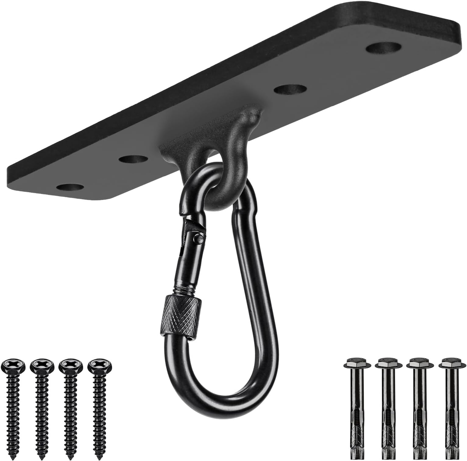 Dolibest Punching Bag Hanger, Boxing Ceiling Hook Punch Holder 4 Hole Swing Bracket Swivel for Gym Heavy Bag Hammock Chair Wood/Concrete Wall Beam Mount