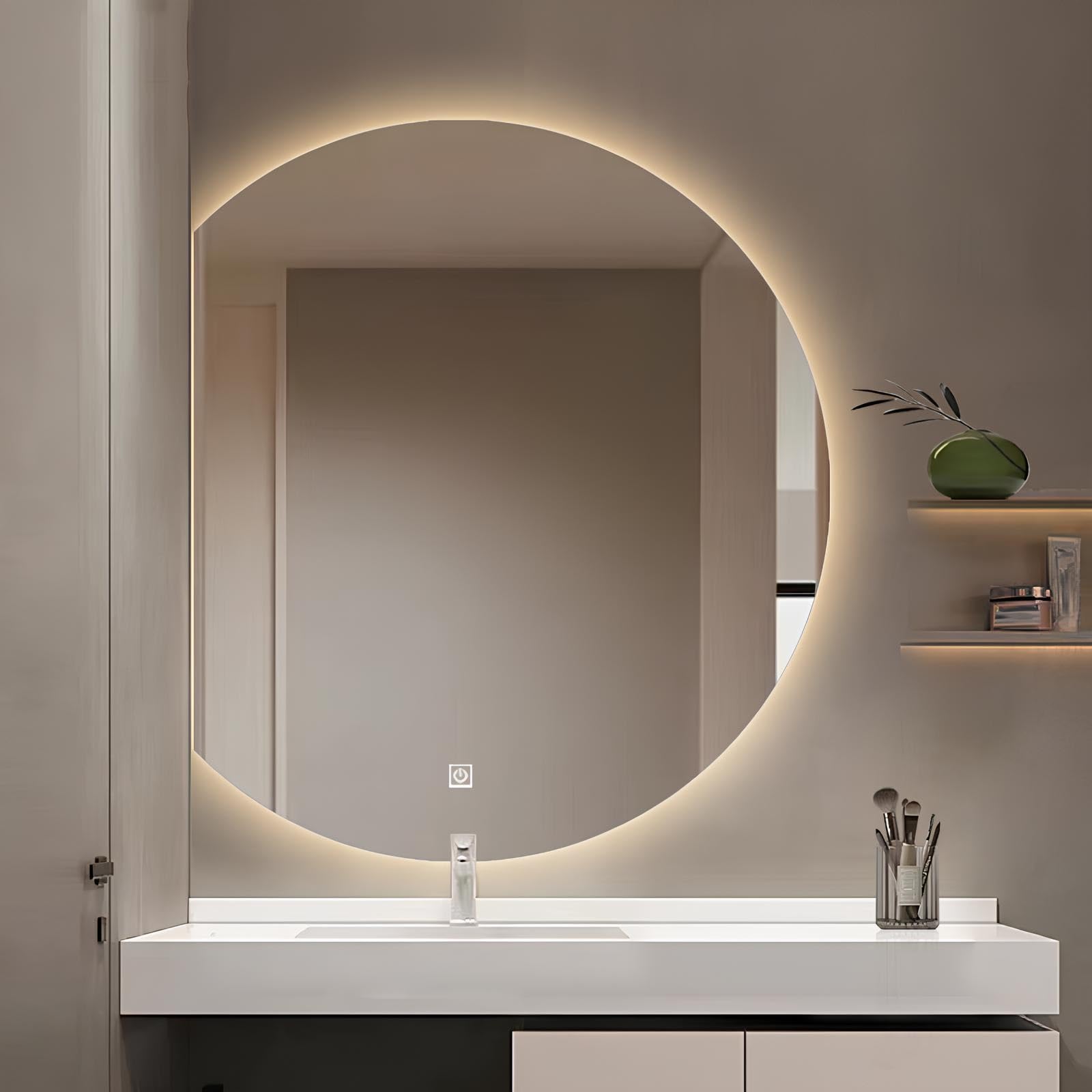 Miroir de maquillage mural 60x54 cm à intensité variable 3 couleurs
