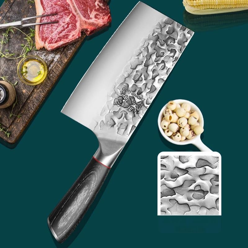 DAXXIN Meat Cleaver,Cleaver Knife, Longquan 9cr18 Kitchen Knives Home Chef Special Forging Sharp Meat Cutting Knife Chopping Dual-use Knives