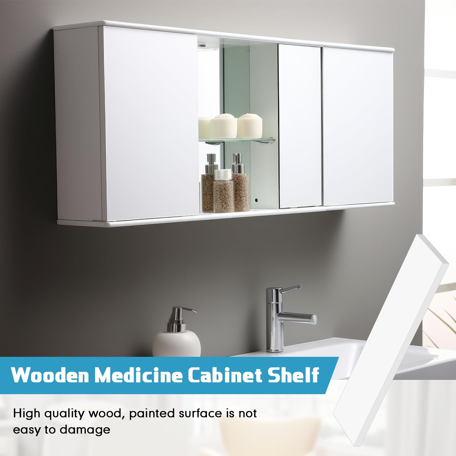 Snapklik.com : Colingmill Medicine Cabinet Replacement Shelves Wooden