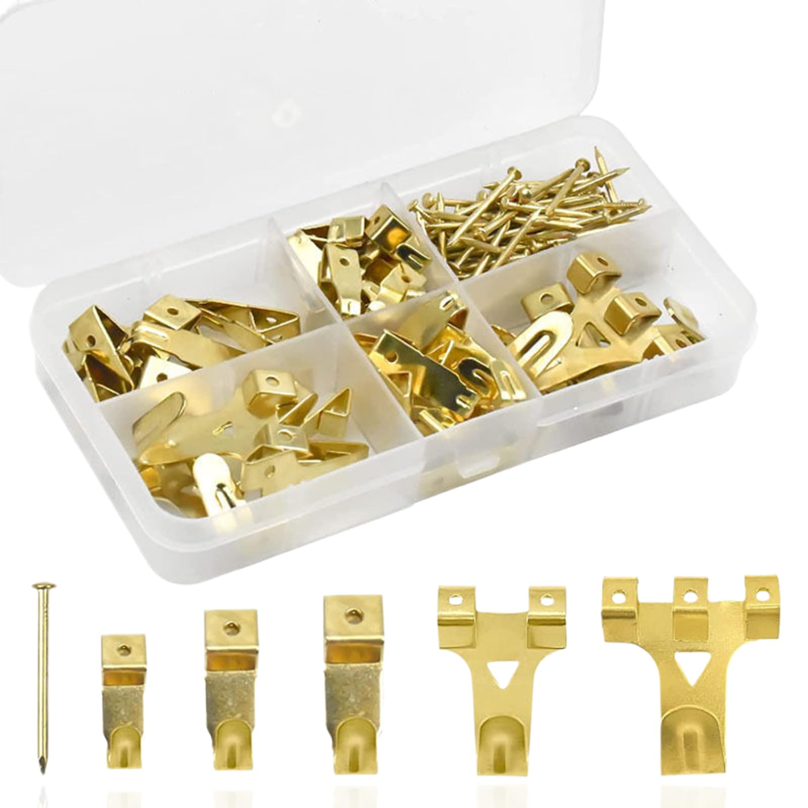 Set di Ganci per Quadri Muro, 130 Pezzi Chiodi Ganci per Quadri Muro, Chiodini per Quadri Muro, per Appendere Foto, Dipinti, Cappelli, Specchi e Altri Oggetti, Ganci Appendi Cartongesso Quadri Ganci