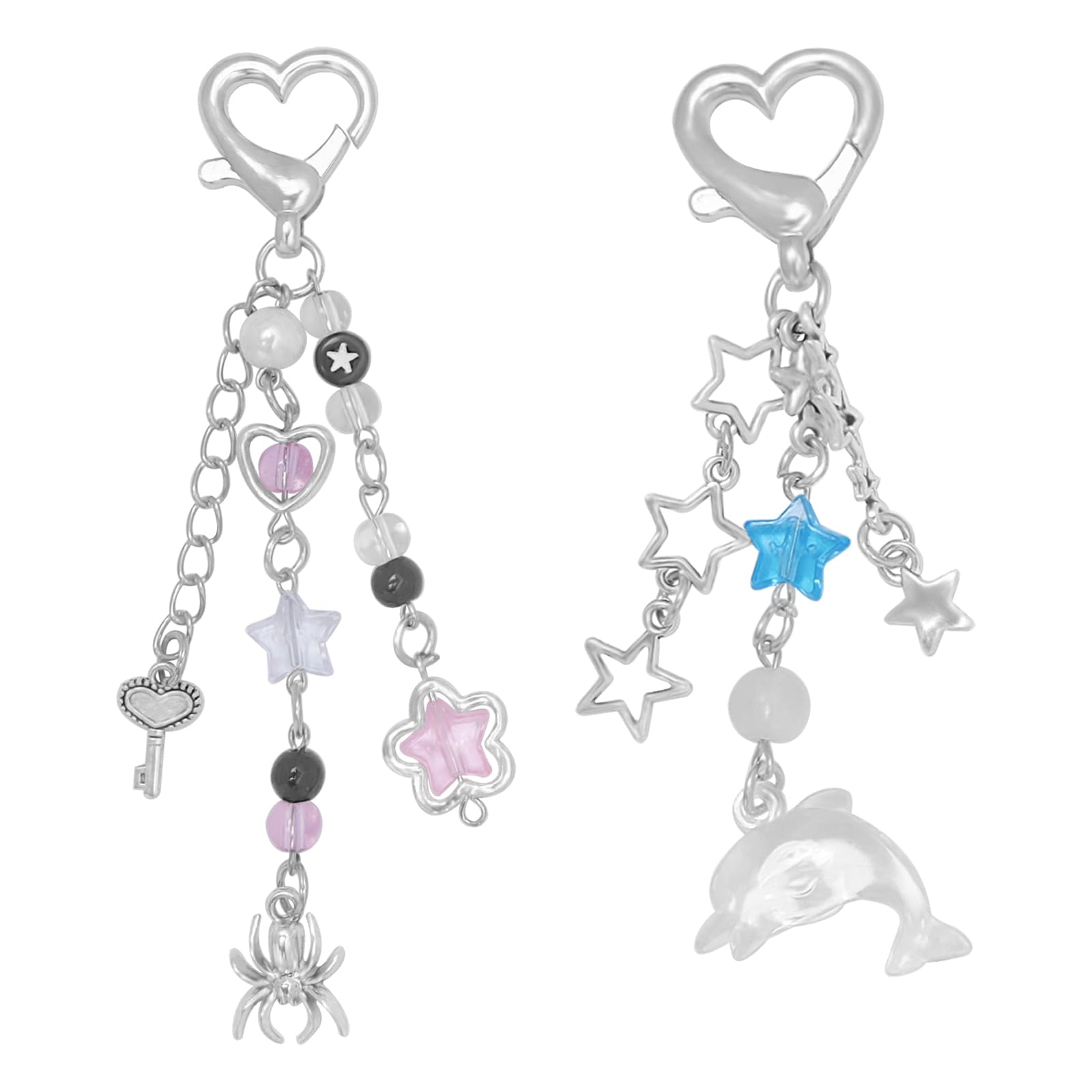 AGEN KGEN Aesthetic Y2K keychains Cute Butterfly Star Strawberry Bear Guitar Keychains Charms for Women Bag Purse Gifts