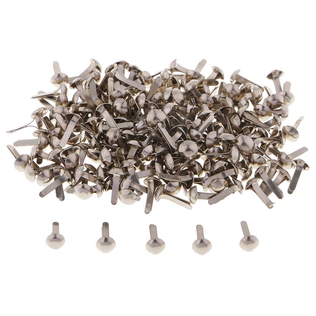 100 Mini Fermacarte In Metallo Con Testa A Strass - 12x8 Mm, Rosso, Per Scrapbooking E Fai Da Te